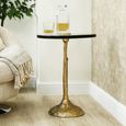 Side Table - Handmade - Glass and Gold Metal