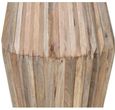Hanover Ribbed Carved Mango Wood Round Side Table