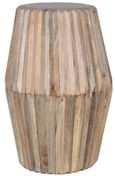 Hanover Ribbed Carved Mango Wood Round Side Table
