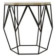Harlo Side Table - Hexagonal - Ivory and Black