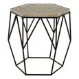 Harlo Side Table - Hexagonal - Ivory and Black