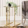 Harry Side Table - Clear Glass and Gold Metal