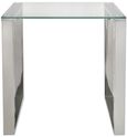 Harry End Table - Square - Glass and Chrome
