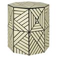 Hassa Side Table - Octagonal - Ivory and Black