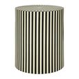 Hassa Side Table - Round - Ivory and Black