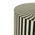 Hassa Side Table - Round - Ivory and Black