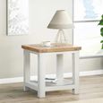 Hayley End Table - Square - Oak and White