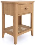 Henley Oak and Rattan 1 Drawer Side Table