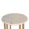 Himwa End Table - White Marble and Gold - Round