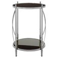 Hoffmann Side Table - Round - Black Glass with Silver Metal