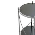Hoffmann Side Table - Round - Black Glass with Silver Metal