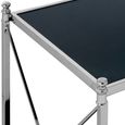 Hoffmann Side Table - Black Glass with Silver Metal
