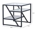 Ibarra End Table - Square - Black and Grey