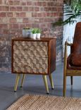 Imphal Mango Wood Geometric 2 Drawer Side Table
