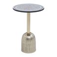 Inventivo Side Table - Round - Black Marble with Gold Metal