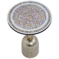 Inventivo Side Table - Round - Black Marble with Gold Metal