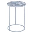 Inventivo Side Table - Blue Marble with Round Agate