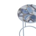 Inventivo Side Table - Blue Marble with Round Agate
