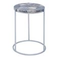 Inventivo Side Table - Ivory Marble with Round Agate