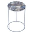 Inventivo Side Table - Ivory Marble with Round Agate