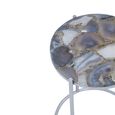 Inventivo Side Table - Ivory Marble with Round Agate