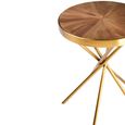 Jana Side Table - Round - Wood with Gold Legs