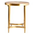 Jana Side Table - Round - Wood with Gold Legs