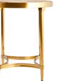 Jana Side Table - Round - Wood with Gold Legs