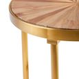 Jana Side Table - Round - Wood with Gold Legs