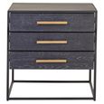 Judd Side Table - 3 Drawer - Black Oak