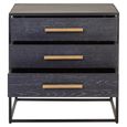 Judd Side Table - 3 Drawer - Black Oak
