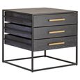 Judd Side Table - 3 Drawer - Black Oak