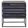 Judd Side Table - 3 Drawer - Black Oak