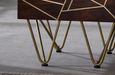 Kaza Dark Mango Wood 2 Drawer Side Table - Hairpin Legs with Gold Geometric Inlay