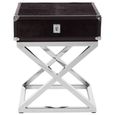 Kensington Townhouse Side Table - 1 Drawer - Square - Black Faux Fur
