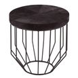 Kensington Townhouse Side Table - Round - Black Faux Fur