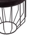 Kensington Townhouse Side Table - Round - Black Faux Fur