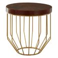 Kensington Townhouse Side Table - Round - Brown Leather