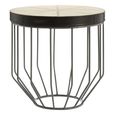 Kensington Townhouse Side Table - Round - Faux Fur and Iron