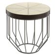 Kensington Townhouse Side Table - Round - Faux Fur and Iron