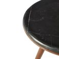 Kenso End Table - Round - Black Marble and Walnut Wood