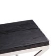 Kerala End Table - Square - Black Glass with Silver Cross Base