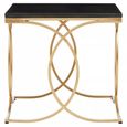 Kia Side Table - Square - Black Marble with Gold Metal