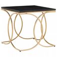 Kia Side Table - Square - Black Marble with Gold Metal