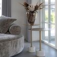 Lecco Side Table - Round - Large - Gold - Metal - Marble Base