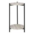 Leuven Side Table - Round - Beige - Marble Effect