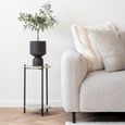 Leuven Side Table - Round - Beige - Marble Effect