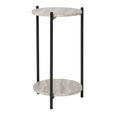Leuven Side Table - Round - Beige - Marble Effect