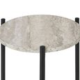 Leuven Side Table - Round - Beige - Marble Effect