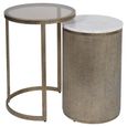 Belvedere Side Tables - Aged Gold - Nest of 2 - Round